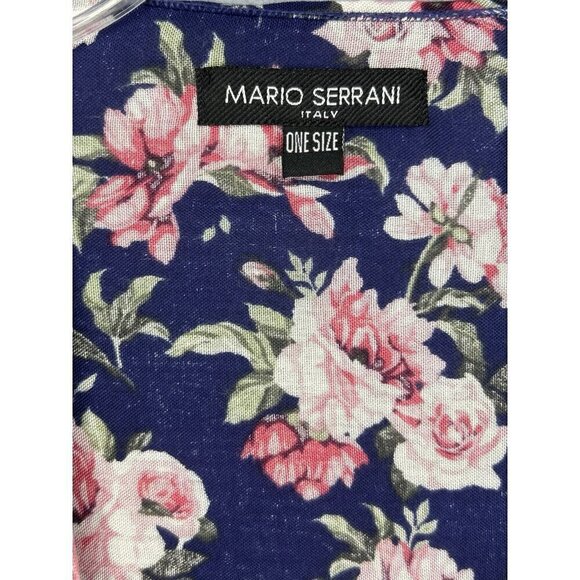 Mario Serrani Open Front Kimono Cardigan One Size Lagenlook Floral Boho Festival - Picture 3 of 10